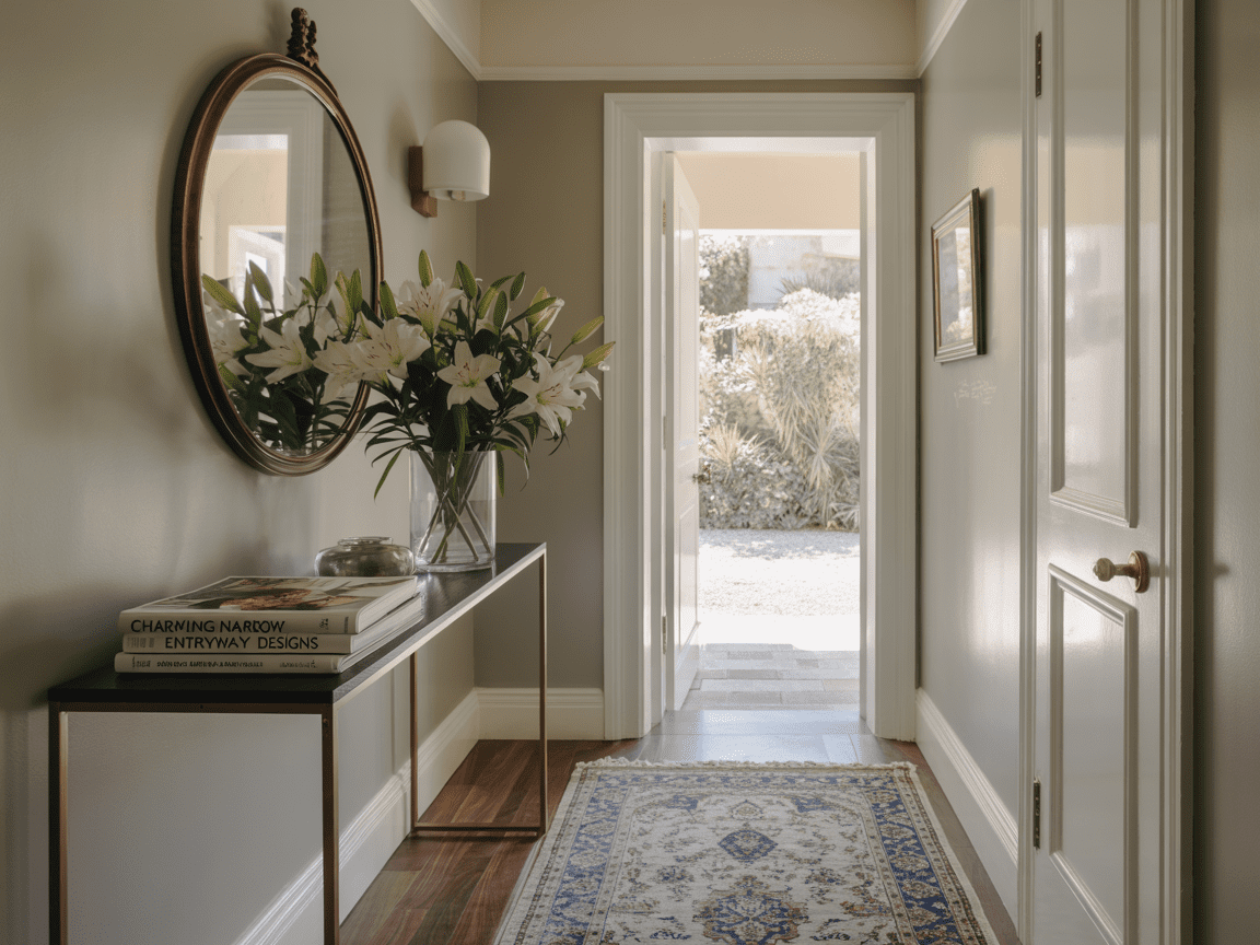 Charming Narrow Entryway Design