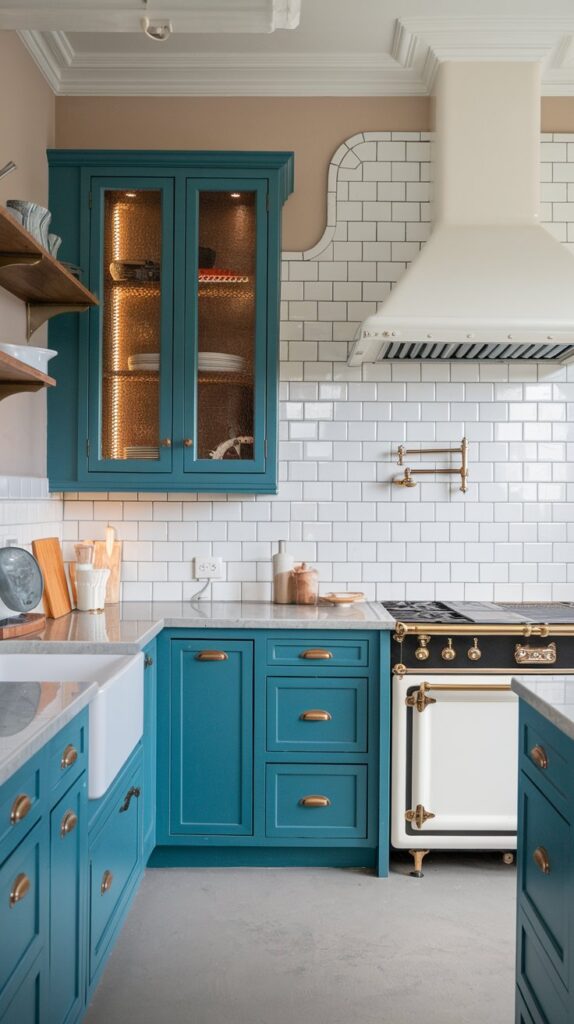 Kitchen cabinet with LED lighting