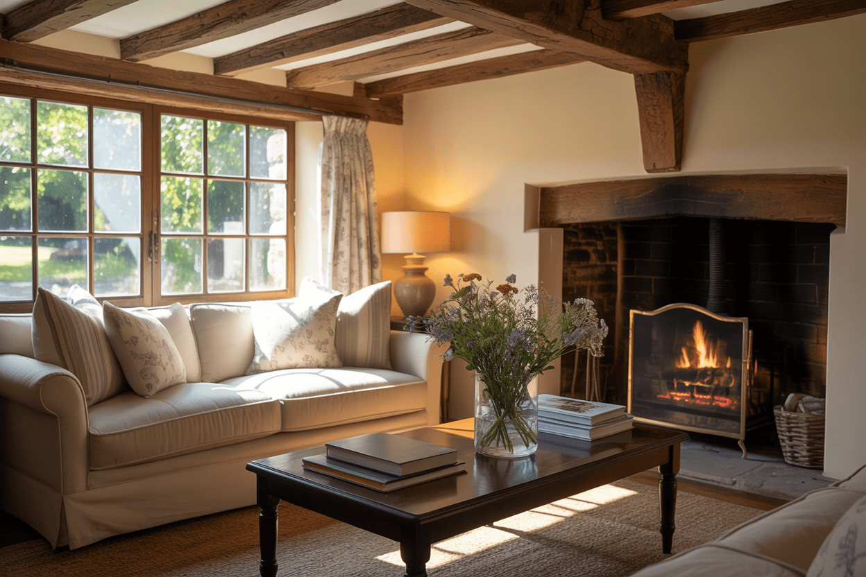 photo realistic Charming English Cottage Living Room Ideas